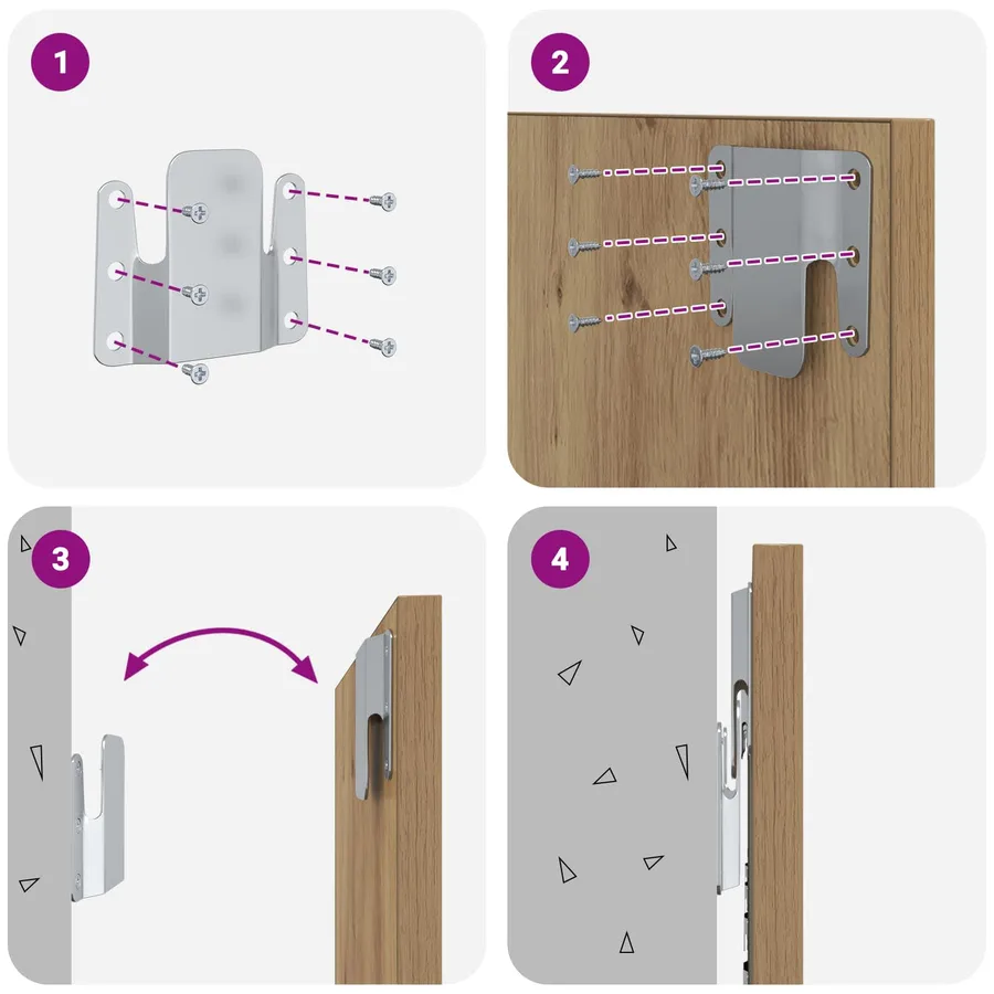 Tête de lit avec armoire 3 pcs Chêne artisanal - 13