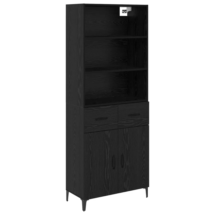 Haut Armoire Chêne noir 69,5 x 34 x 180 cm Bois d'ingénierie - 2