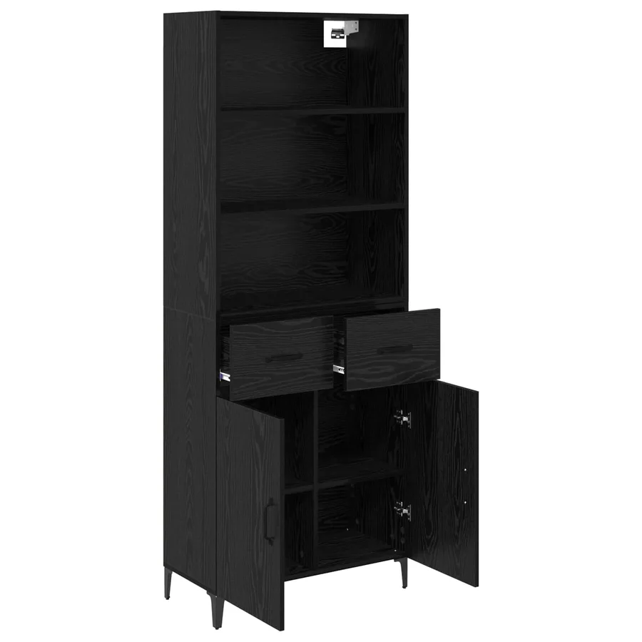 Haut Armoire Chêne noir 69,5 x 34 x 180 cm Bois d'ingénierie - 5