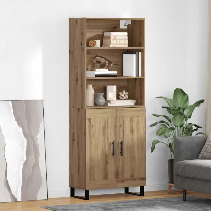 Haut Armoire 2 pcs Chêne artisanal 69,5 x 34 x 180 cm