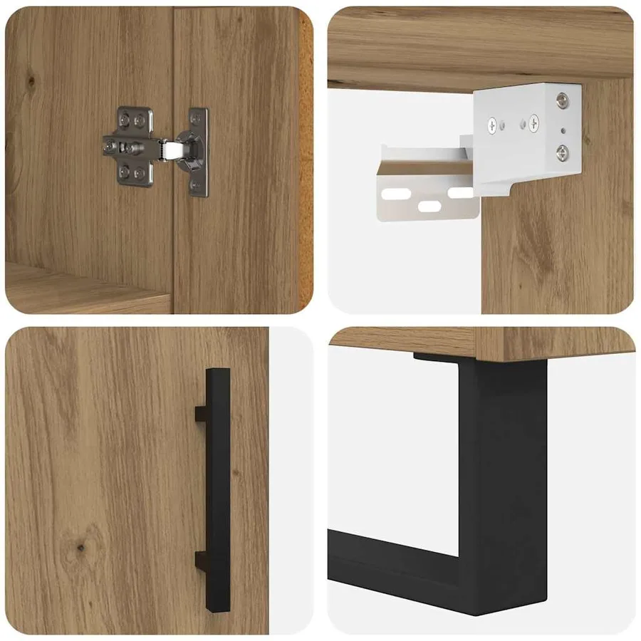 Haut Armoire 2 pcs Chêne artisanal 69,5 x 34 x 180 cm - 11