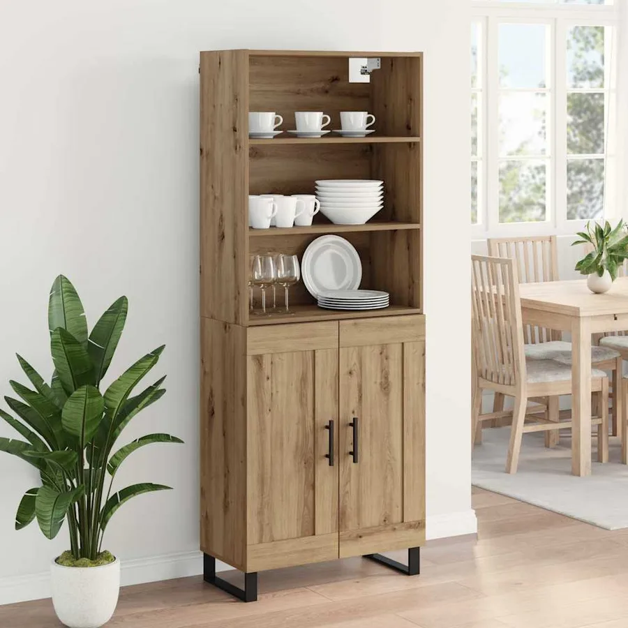 Haut Armoire 2 pcs Chêne artisanal 69,5 x 34 x 180 cm - 4