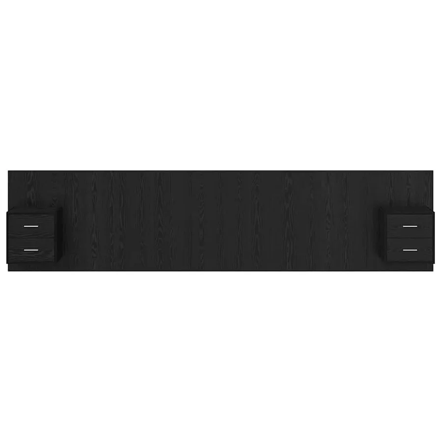 Tête de lit avec armoire 3 pcs Chêne noir Bois d'ingénierie - 7