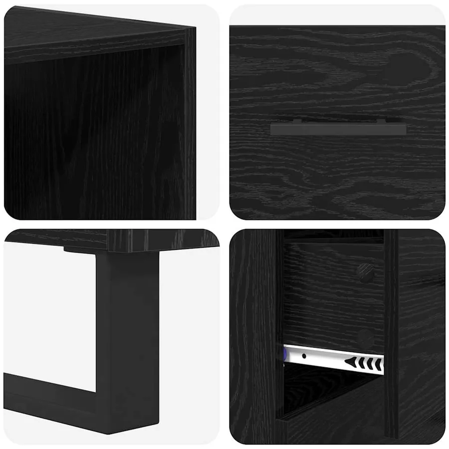 Haut Armoire Chêne noir 69,5 x 34 x 180 cm Bois d'ingénierie - 11