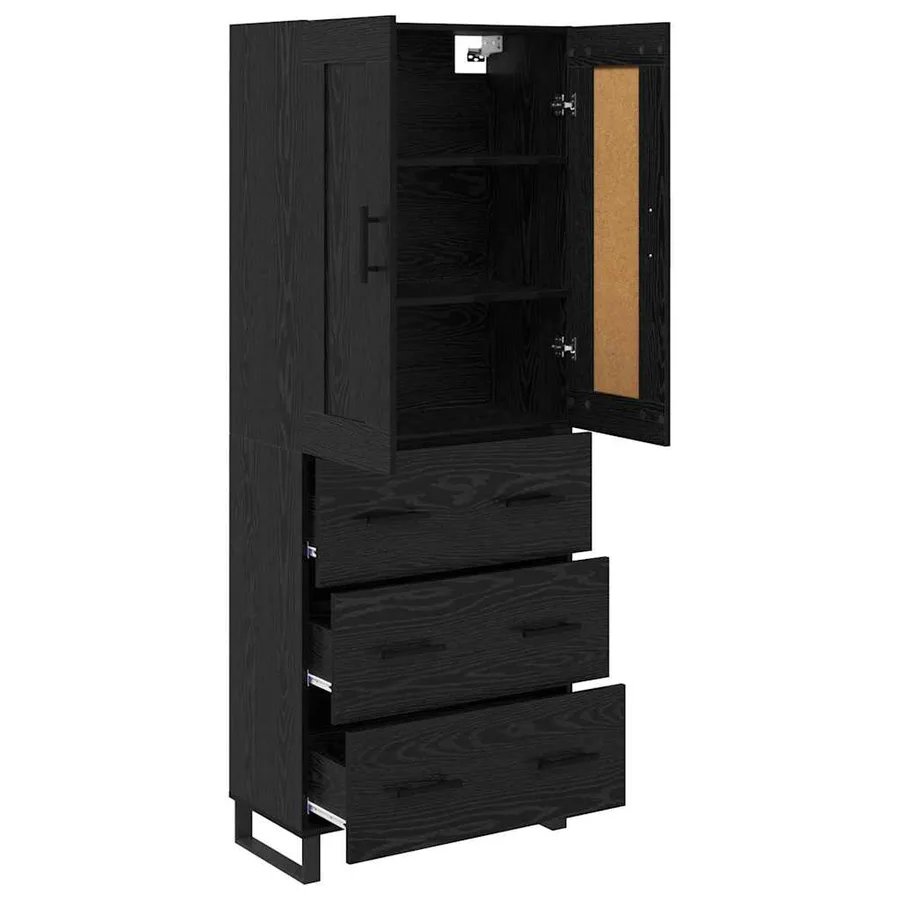 Haut Armoire Chêne noir 69,5 x 34 x 180 cm Bois d'ingénierie - 5