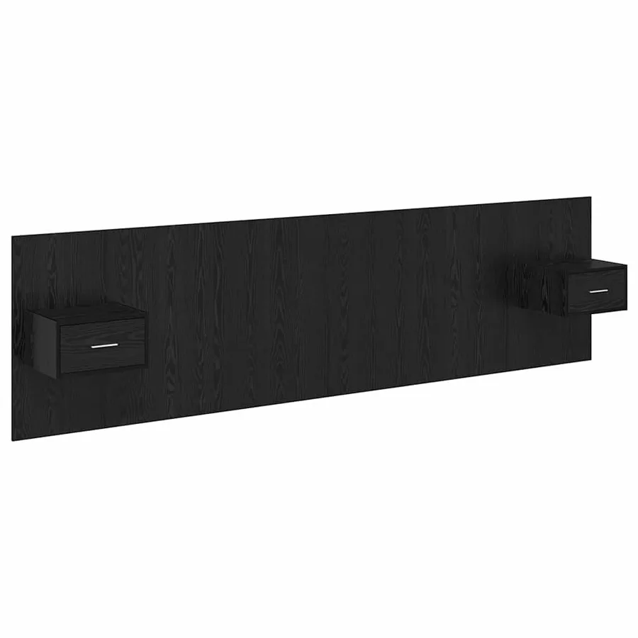 Tête de lit avec armoire 3 pcs Chêne noir Bois d'ingénierie - 2