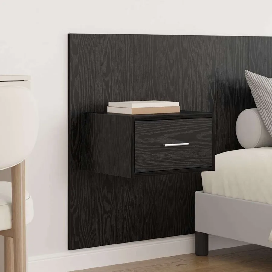 Tête de lit avec armoire 3 pcs Chêne noir Bois d'ingénierie - 4
