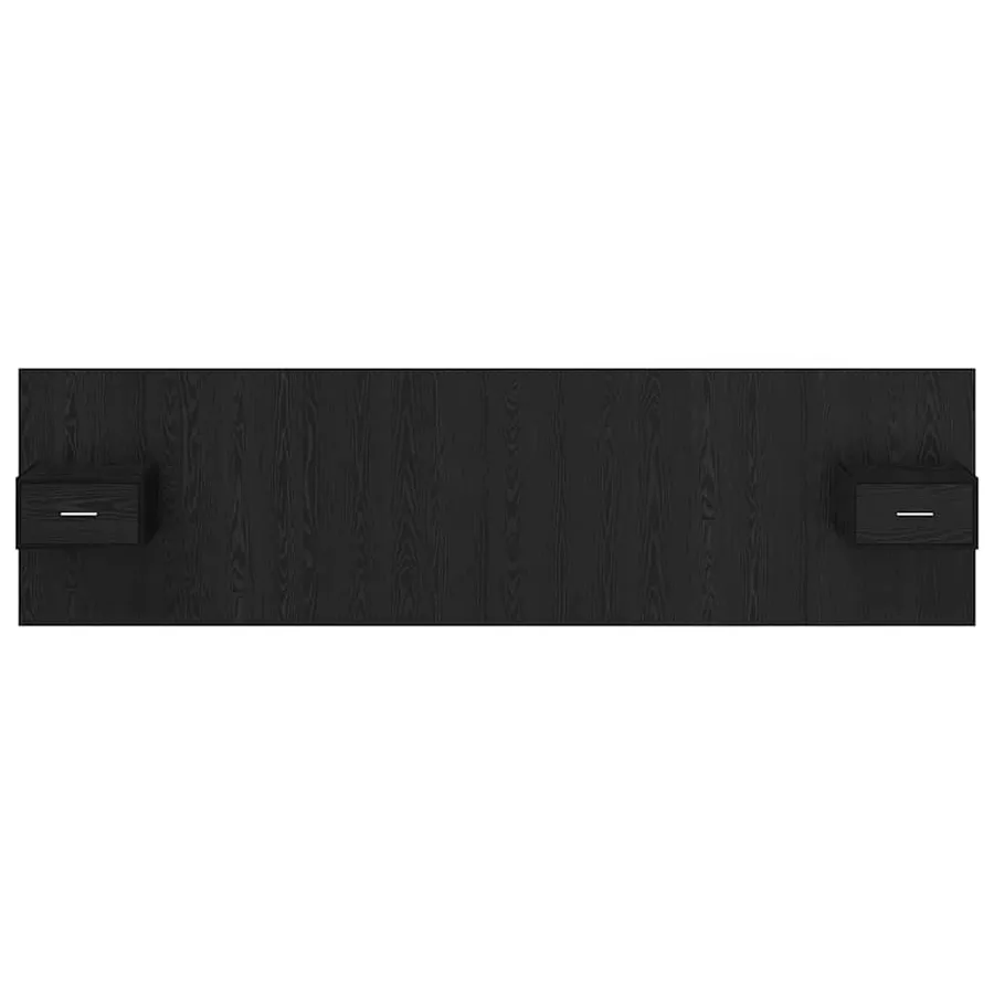 Tête de lit avec armoire 3 pcs Chêne noir Bois d'ingénierie - 7