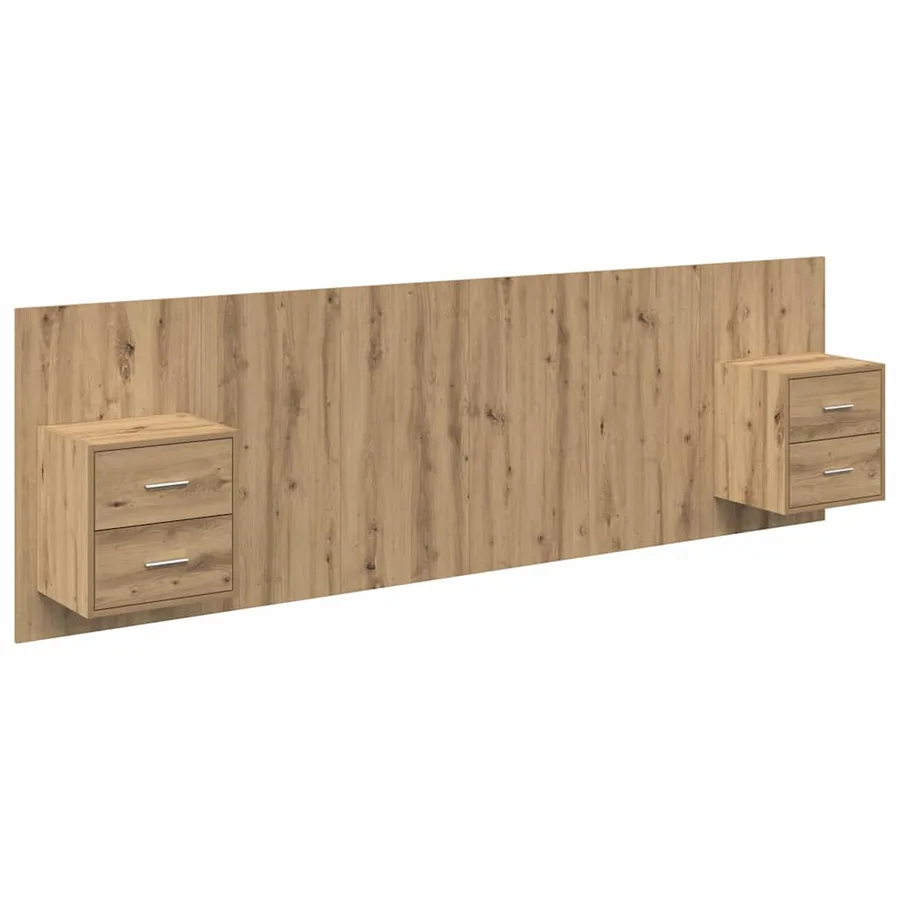 Tête de lit avec armoire 3 pcs Chêne artisanal - 2