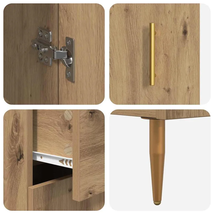 Haut Armoire 2 pcs Chêne artisanal 69,5 x 34 x 180 cm - 11