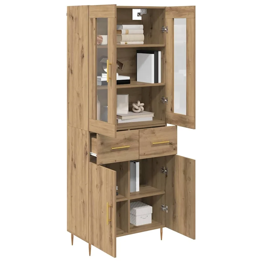 Haut Armoire 2 pcs Chêne artisanal 69,5 x 34 x 180 cm - 3