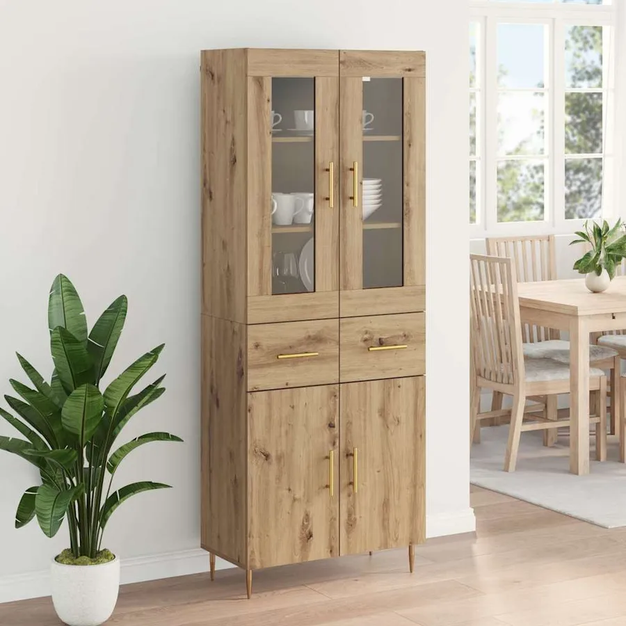 Haut Armoire 2 pcs Chêne artisanal 69,5 x 34 x 180 cm - 4