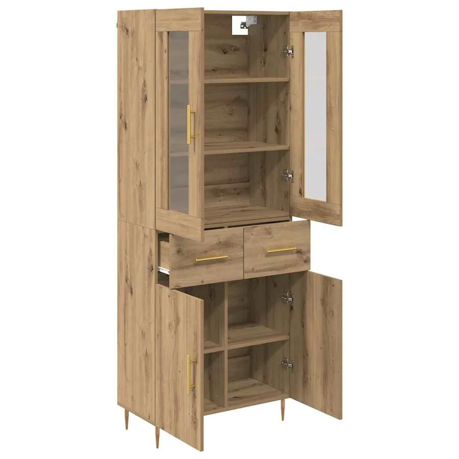 Haut Armoire 2 pcs Chêne artisanal 69,5 x 34 x 180 cm - 5