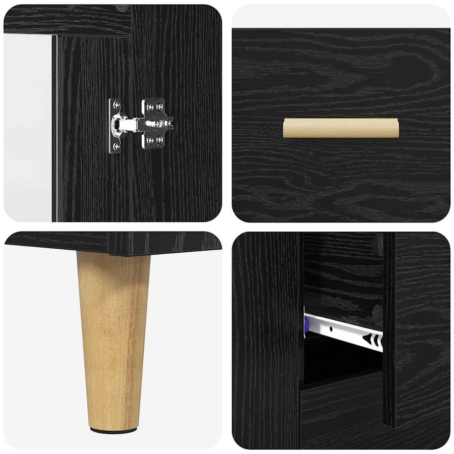 Haut Armoire avec tiroir Chêne noir 69,5 x 34 x 180 cm - 11
