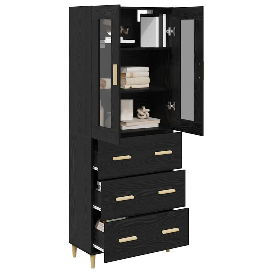 Haut Armoire avec tiroir Chêne noir 69,5 x 34 x 180 cm - 3