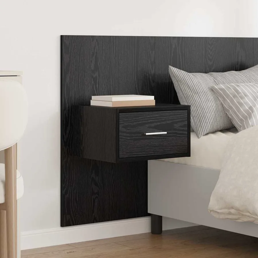 Tête de lit avec armoire 3 pcs Chêne noir Bois d'ingénierie - 4