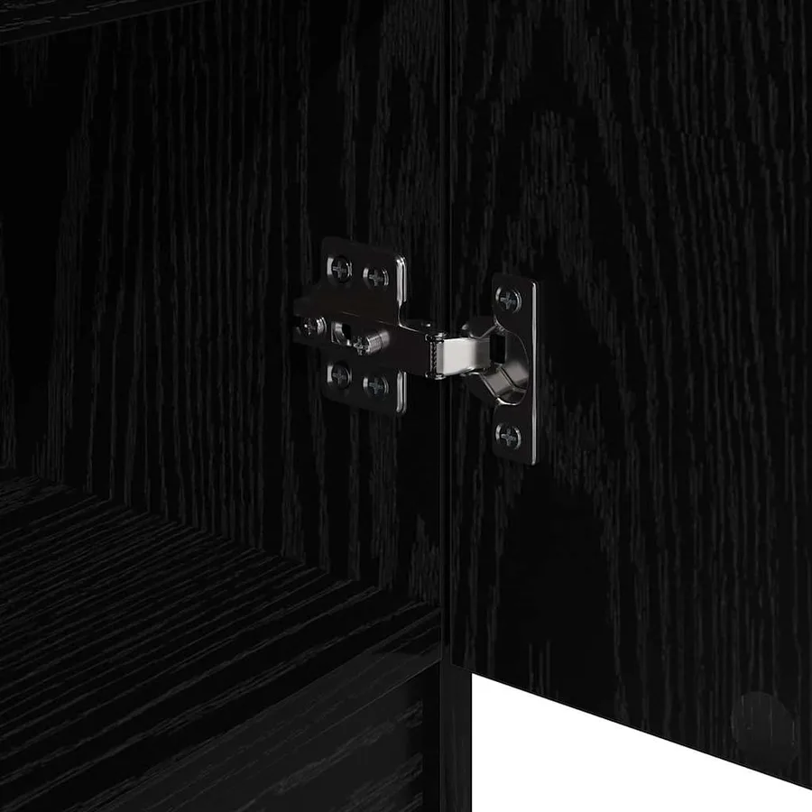 Buffet avec tiroir 3 pcs Chêne noir Bois d'ingénierie - 12