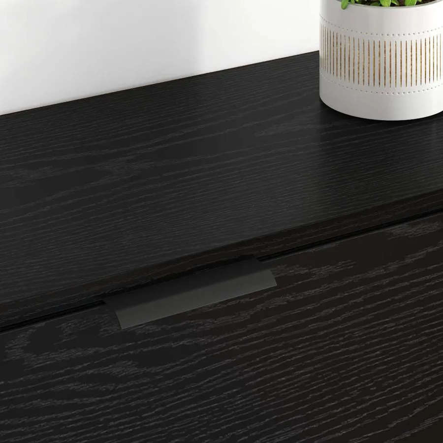 Buffet avec tiroir 3 pcs Chêne noir Bois d'ingénierie - 4