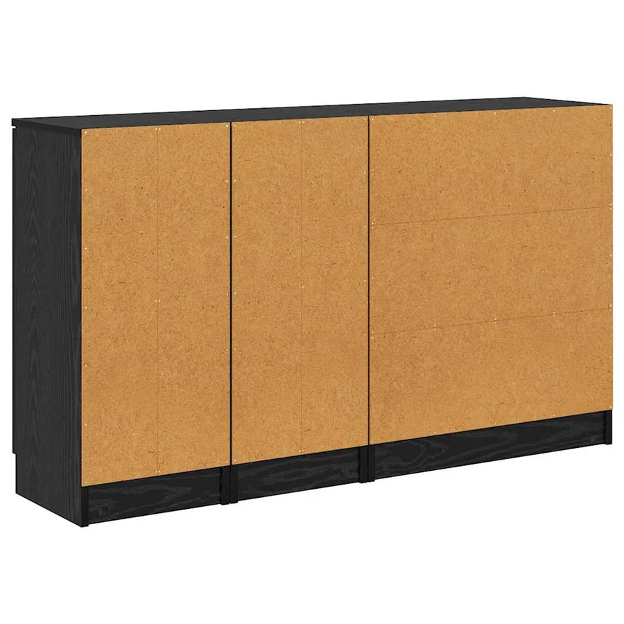 Buffet avec tiroir 3 pcs Chêne noir Bois d'ingénierie - 8