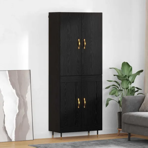Haut Armoire Chêne noir 69,5 x 34 x 180 cm Bois d'ingénierie