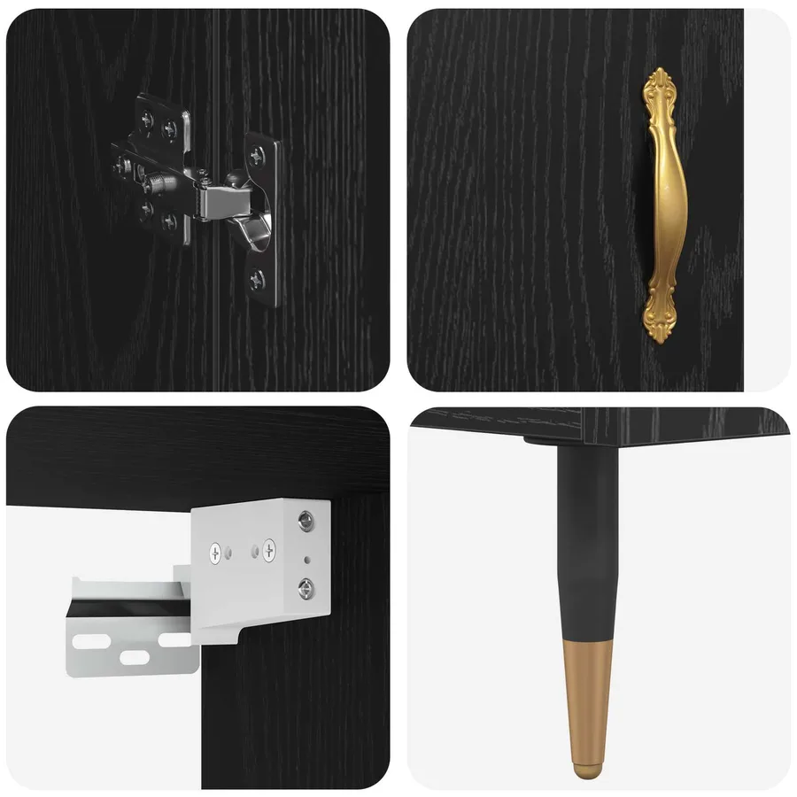 Haut Armoire Chêne noir 69,5 x 34 x 180 cm Bois d'ingénierie - 11