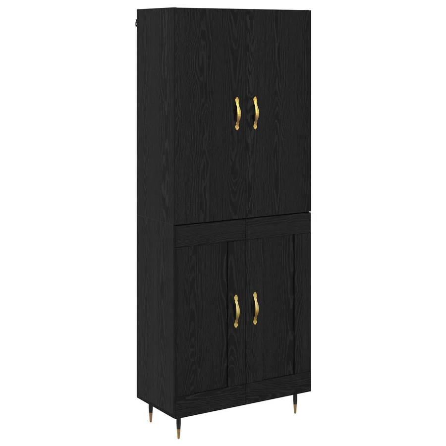Haut Armoire Chêne noir 69,5 x 34 x 180 cm Bois d'ingénierie - 2
