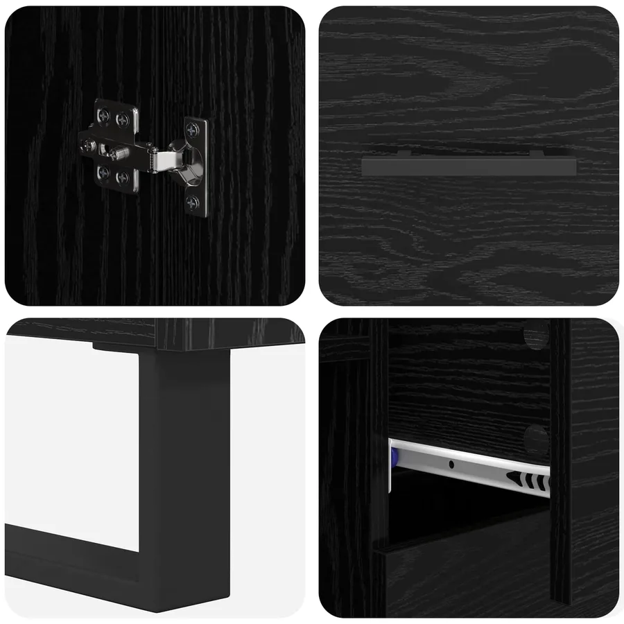 Haut Armoire avec tiroir 2 pcs Chêne noir 69,5 x 34 x 180 cm - 11