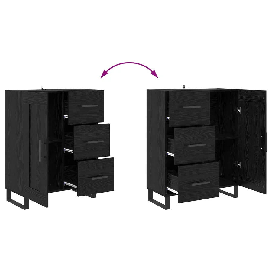 Haut Armoire avec tiroir 2 pcs Chêne noir 69,5 x 34 x 180 cm - 13