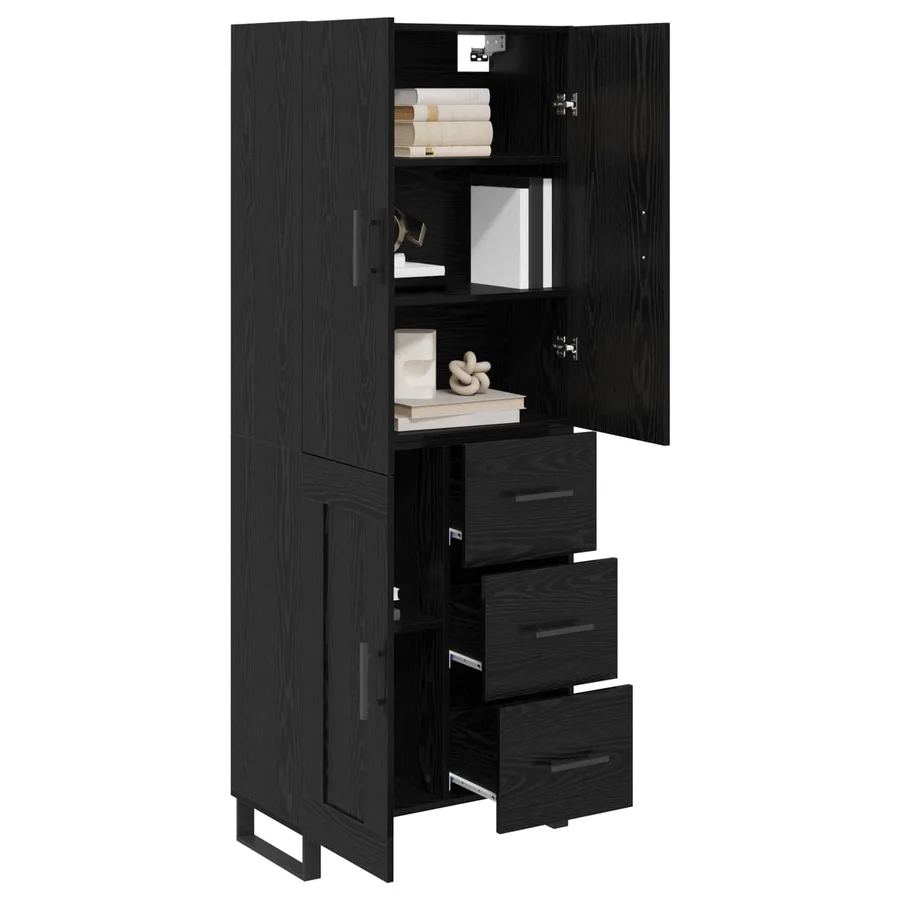 Haut Armoire avec tiroir 2 pcs Chêne noir 69,5 x 34 x 180 cm - 3