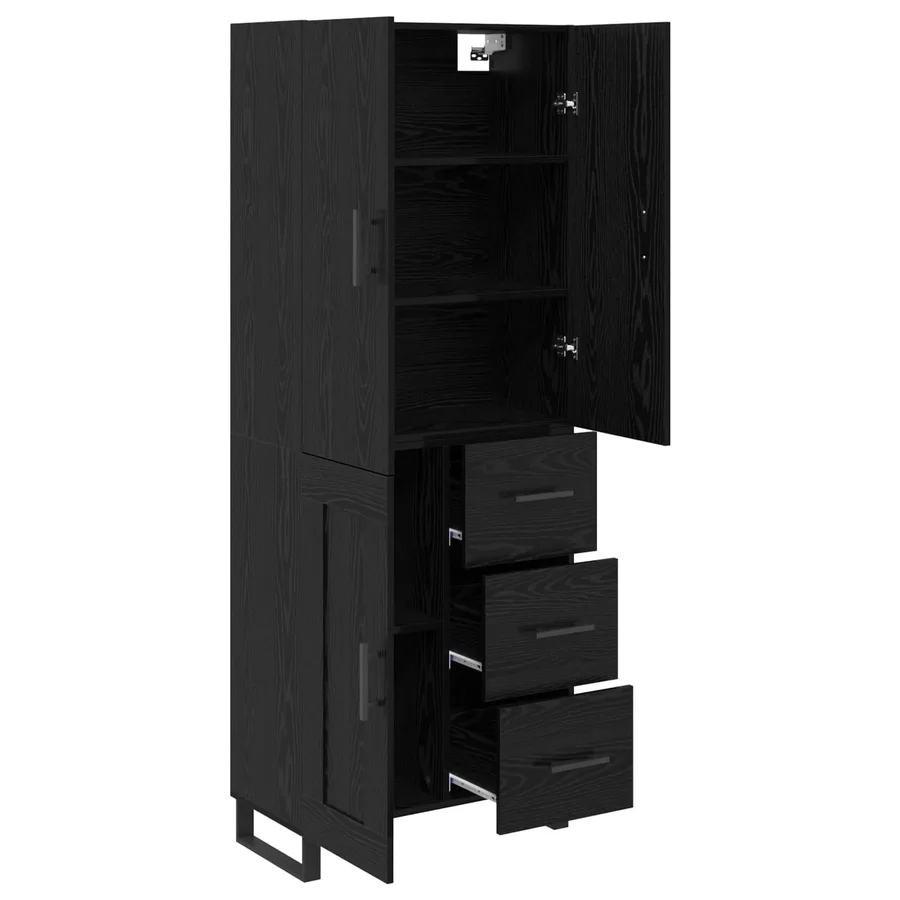 Haut Armoire avec tiroir 2 pcs Chêne noir 69,5 x 34 x 180 cm - 5