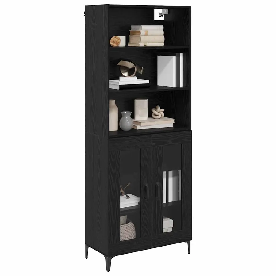 Haut Armoire Chêne noir 69,5 x 34 x 180 cm Bois d'ingénierie - 3
