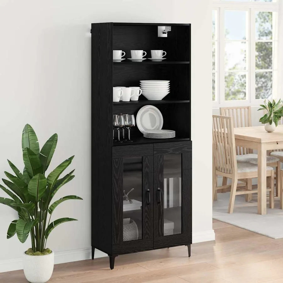 Haut Armoire Chêne noir 69,5 x 34 x 180 cm Bois d'ingénierie - 4