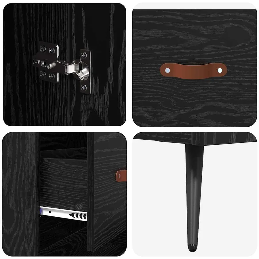 Haut Armoire Chêne noir 69,5 x 34 x 180 cm Bois d'ingénierie - 11