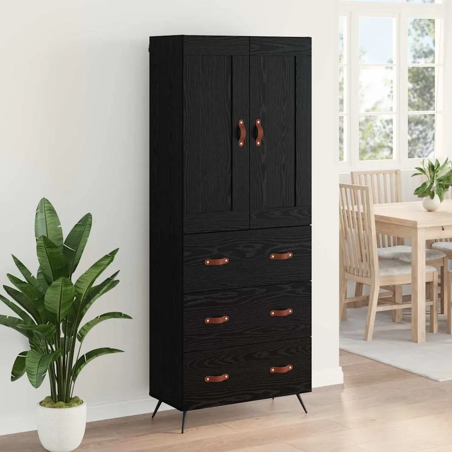 Haut Armoire Chêne noir 69,5 x 34 x 180 cm Bois d'ingénierie - 4
