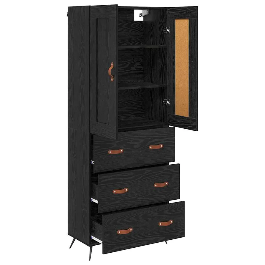 Haut Armoire Chêne noir 69,5 x 34 x 180 cm Bois d'ingénierie - 5