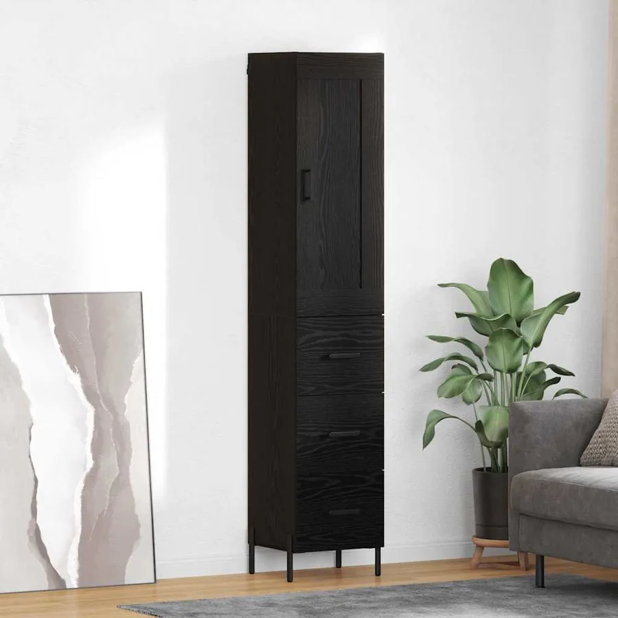 Haut Armoire Chêne noir 34,5 x 34 x 180 cm Bois d'ingénierie