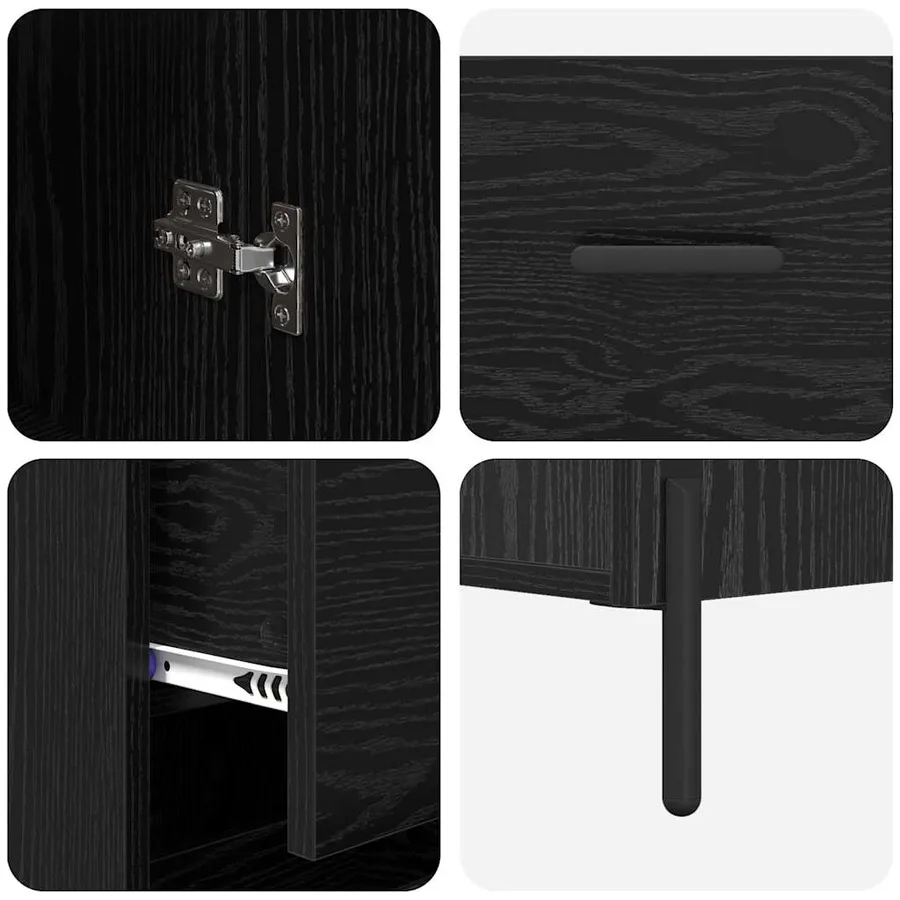 Haut Armoire Chêne noir 34,5 x 34 x 180 cm Bois d'ingénierie - 11