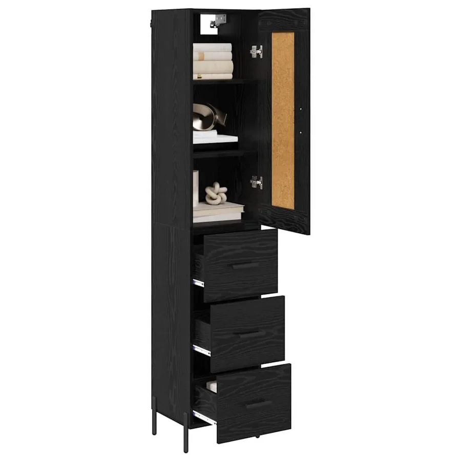 Haut Armoire Chêne noir 34,5 x 34 x 180 cm Bois d'ingénierie - 3
