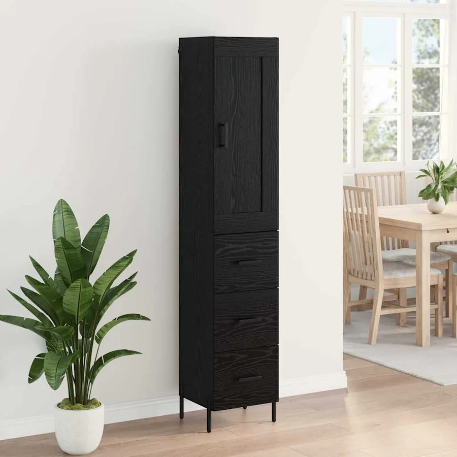 Haut Armoire Chêne noir 34,5 x 34 x 180 cm Bois d'ingénierie - 4
