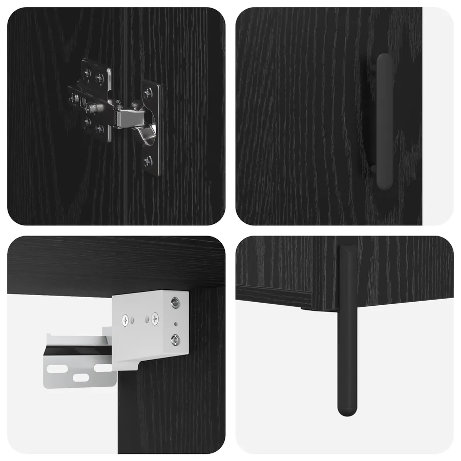 Haut Armoire Chêne noir 69,5 x 34 x 180 cm Bois d'ingénierie - 11