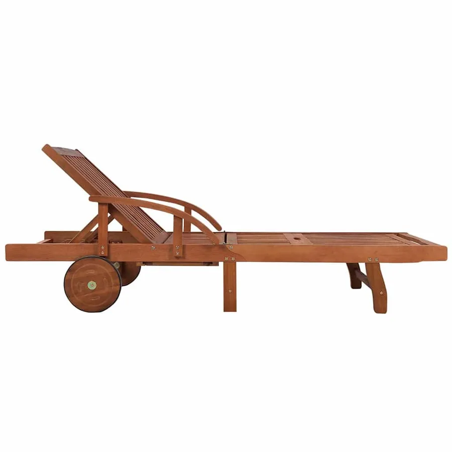Chaise longue avec table Bois d'acacia solide - 5