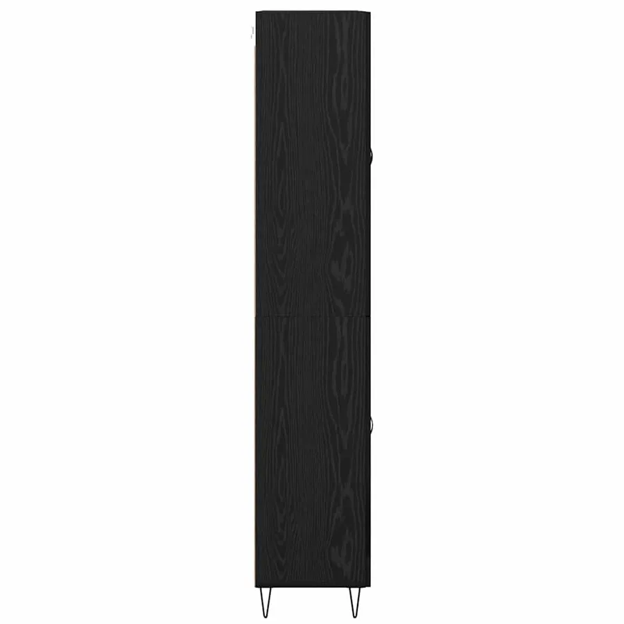 Haut Armoire 2 pcs Chêne noir Bois d'ingénierie et verre - 9