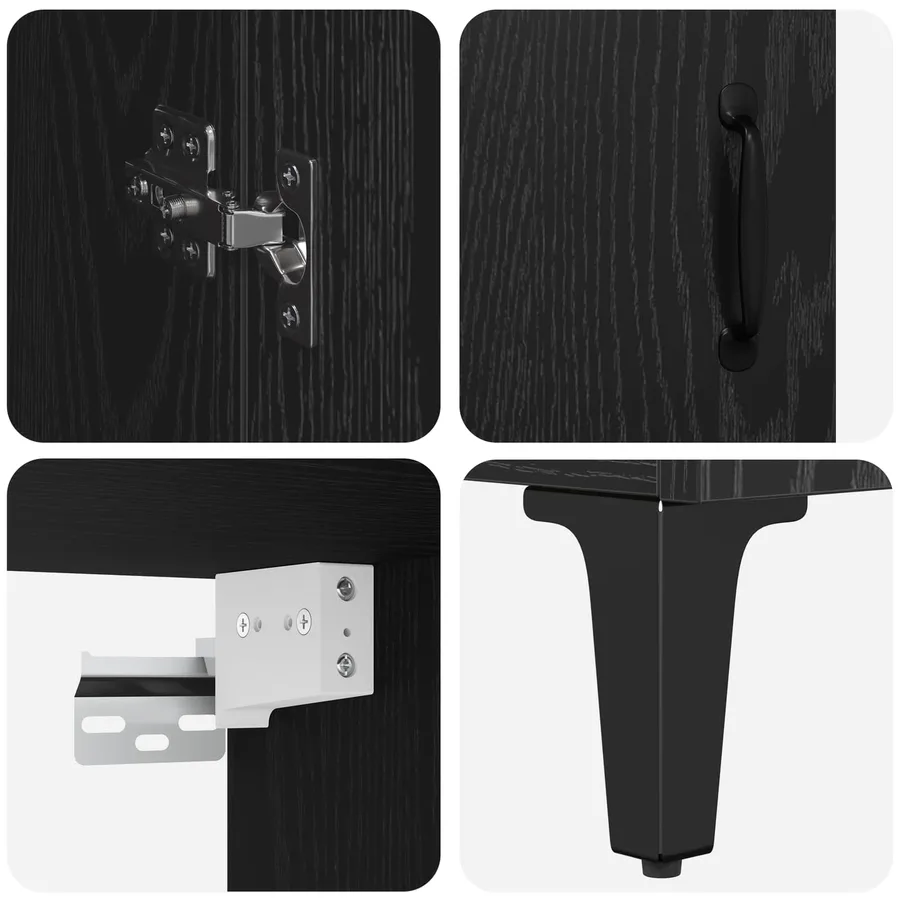 Haut Armoire Chêne noir 69,5 x 34 x 180 cm Bois d'ingénierie - 11