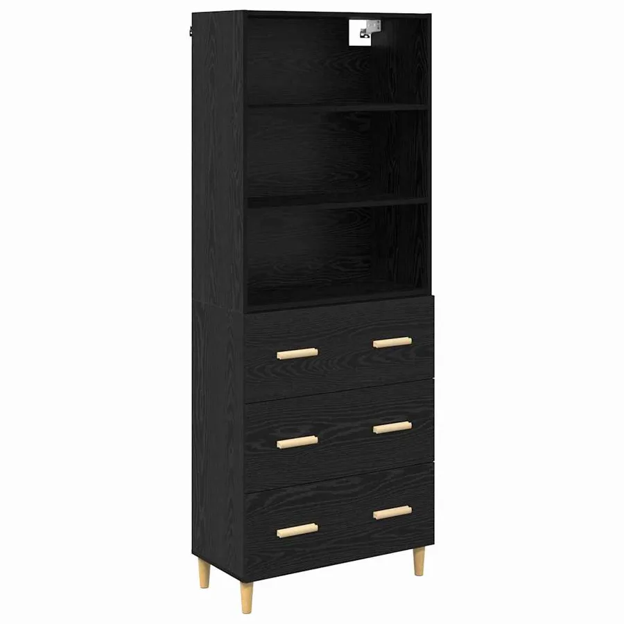 Haut Armoire Chêne noir 69,5 x 32,5 x 180 cm Bois d'ingénierie - 2