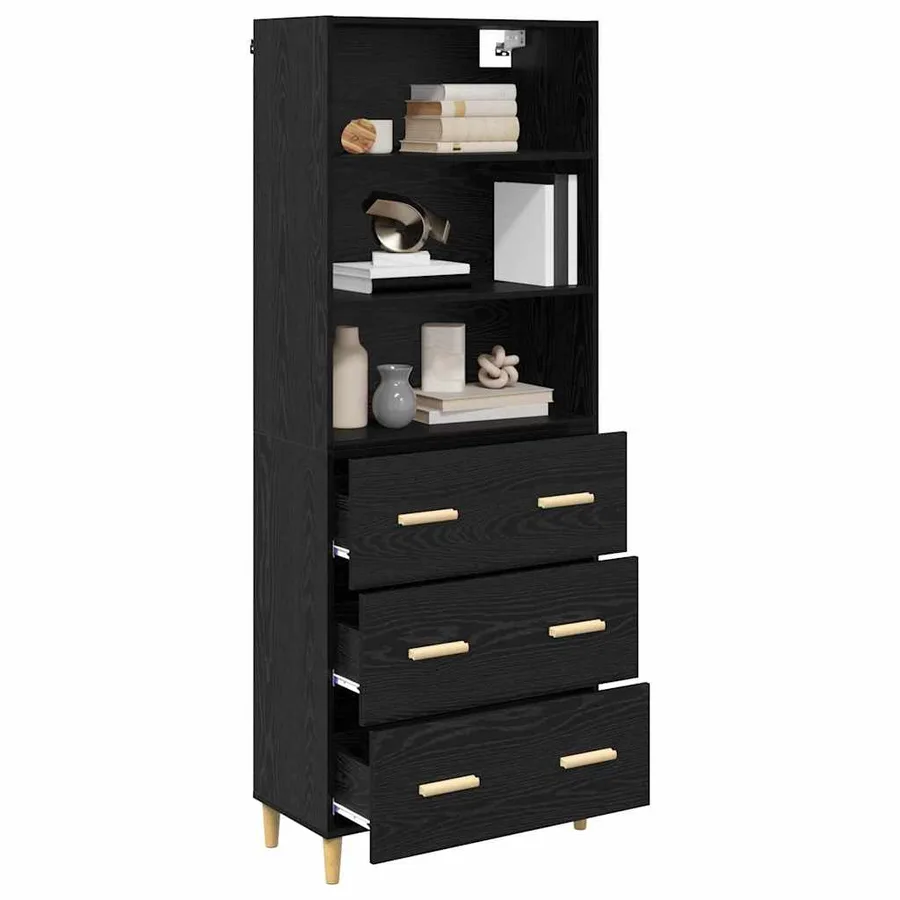 Haut Armoire Chêne noir 69,5 x 32,5 x 180 cm Bois d'ingénierie - 3
