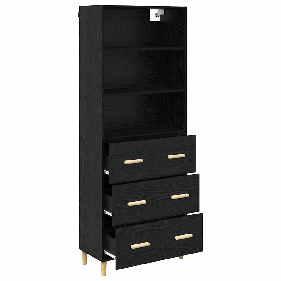 Haut Armoire Chêne noir 69,5 x 32,5 x 180 cm Bois d'ingénierie - 5