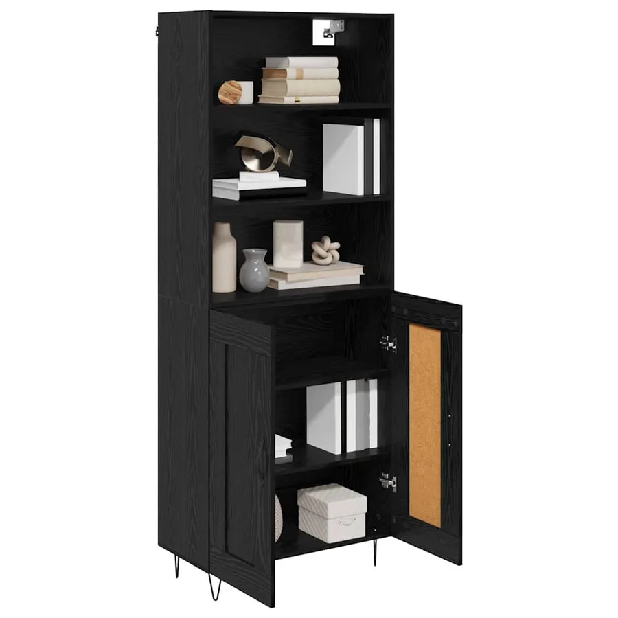 Haut Armoire avec tiroir 2 pcs Chêne noir Bois d'ingénierie - 3