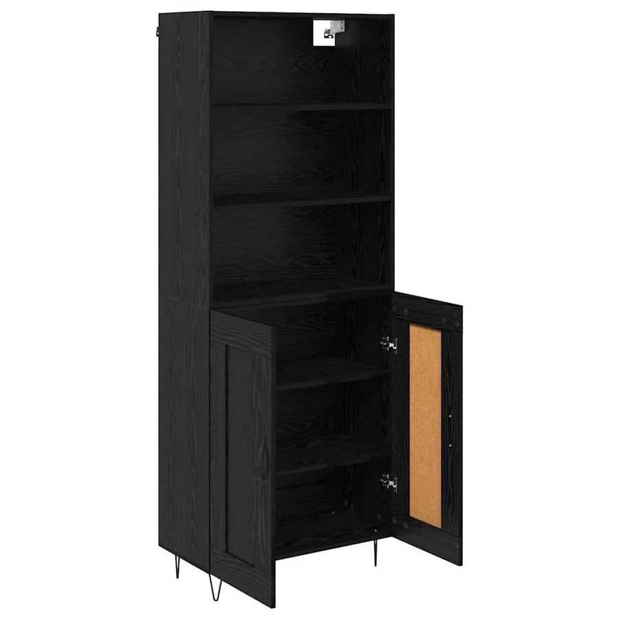 Haut Armoire avec tiroir 2 pcs Chêne noir Bois d'ingénierie - 5