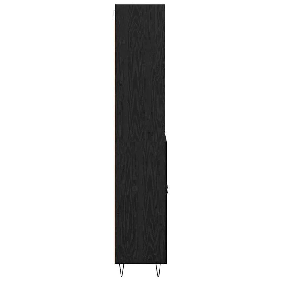 Haut Armoire avec tiroir 2 pcs Chêne noir Bois d'ingénierie - 9