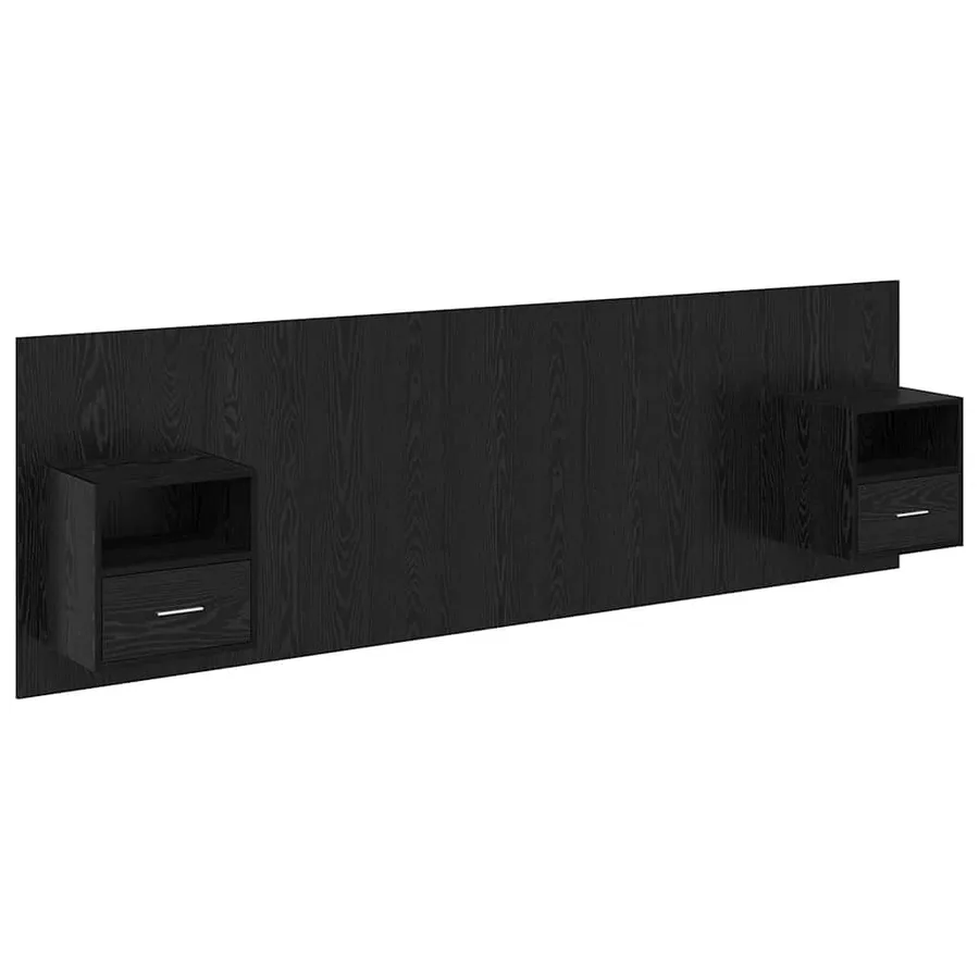Tête de lit avec armoire 3 pcs Chêne noir Bois d'ingénierie - 2